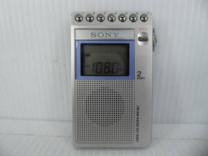**SONY wide FM correspondence FM/AM pocket radio ICF-R351 with defect operation goods freebie new goods with battery **