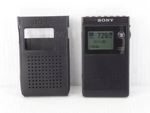 **SONY wide FM correspondence earphone built-in FM/AM pocket radio SRF-R356 operation goods freebie new goods with battery **