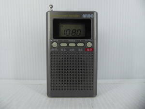 **ANDO wide FM correspondence FM/AM compact radio R16-718D operation goods freebie new goods with battery **