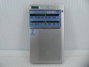 **SONY wide FM correspondence FM/AM pocket radio ICF-T45 operation goods freebie new goods with battery **