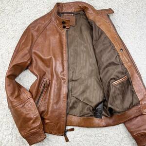  ultimate rare!!! Coach [70 ten thousand. color .]COACH rider's jacket L sheep leather ram leather sheepskin color .* high class leather -ply thickness feeling * gloss * Brown 