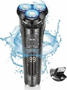 電気シェーバー 電動 防水 回転式 髭剃り 丸洗い可 乾湿両用 USB充電