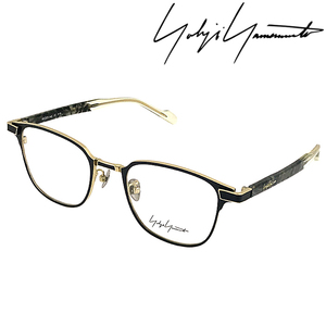 Yohji Yamamoto ヨウジヤマモト メガネフレーム ブランド マットブラック×ゴールド 眼鏡 yy-19-0073-01