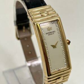 TN0604-150 2685【1円スタート】 腕時計 レイモンドウィル RAYMOND WEIL GENEVE 3764 石付き 18K GOLD EP クォーツ レディースの画像5