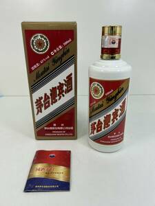 SM0605-52 3112【1円スタート】 中国酒　マオタイ酒　貴州 茅台迎酒　500ml　43％　箱付き　未開栓　古酒