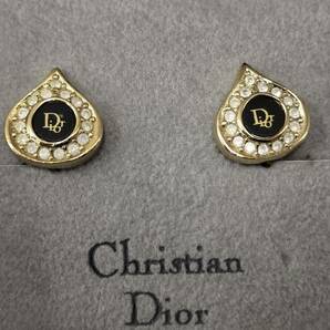 814 Dior ディオール Christian Dior クリスチャンディオール イヤリング ゴールド系×ブラック系 中古品の画像2