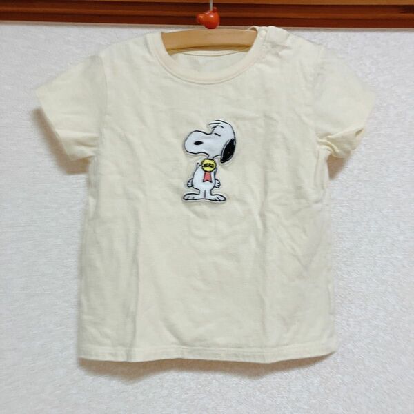 ユニクロ　UNIQLO SNOOPY スヌーピー　Tシャツ半袖　100 イエロー　保育園