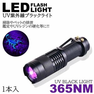 1個 紫外線ライト LED 365nm UVライト ブラックライト 片手 サイズ 小型 ジェルネイル レジン 硬化 汚れ確認 エギング ケイムラ 蓄光 ルア
