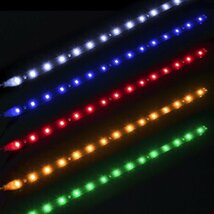 ピンク 2本 LEDテープ 15LED 30cm 正面発光 LEDテープ 黒ベース 防水 切断可能 折り曲げ可能 シリコンチューブ_画像5