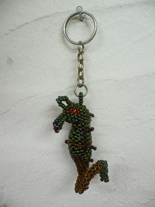  beads key holder seahorse sea horse beads knitting beadwork si-do beads beads Work hand made charm 