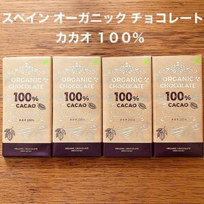 スペイン オーガニック チョコレート 100% カカオ 4枚 有機