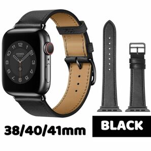 Apple Watch バンド 合皮 38/40/41mm ブラック