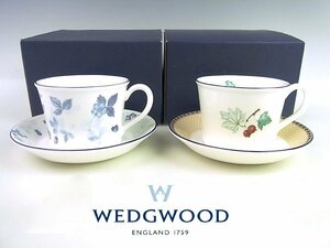 ◆未使用◆WEDGWOOD/ウェッジウッド◆ストロベリーブルー/フルーツシンフォニー カップ&ソーサー 2客◆