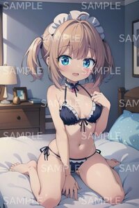 D305　 オリジナルイラスト A4サイズ ポスター 一点物 再販なし 美少女 高品質 イラストアート セクシーアート アニメ anime　水着　ビキニ