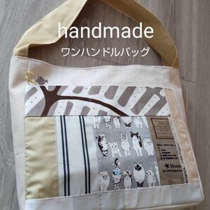 handmade ホワイト・クリーム系ワンハンドルバッグ
