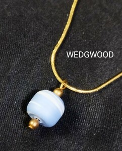 ★美品 WEDGWOOD ウェッジウッド ゴールド ネックレス ジャスパー ブルー ストーン レディース アクセサリー 女性用