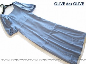 ●新品OLIVE des OLIVE 後ろリボンレースアップボリューム袖ワンピース/BL/オリーブデオリーブ●