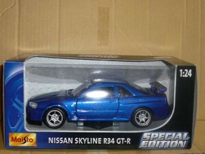 1/24 Maisto NISSAN SKYLINE R34 GT-R blue 