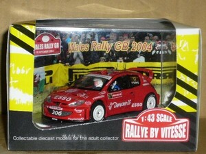 1/43 VITESSE Peugeot 206 WRC Wales Rally GB2004 No.17 赤