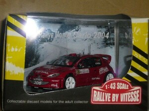 1/43 VITESSE Peugeot 206 WRC No.01 赤 Rally MonteCarlo 2004