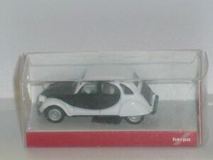 〇1/87 herpa Citroen 2 CV 白/黒