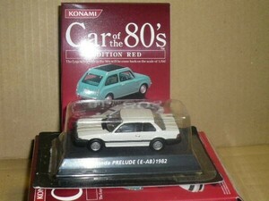  Konami 1/64 car ob The 80's red Honda Prelude white cardboard peeling equipped 