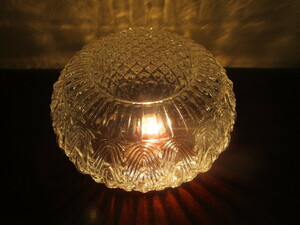  Showa Retro antique flower type | sunflower | clear glass shade | lamp shade |USED|.31