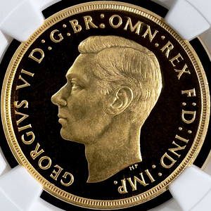 ★ジョージ6世 5ポンド金貨 プルーフ63カメオ★ 1937年 イギリス PF63CAMEO （NGC,PCGSアンティークコイン投資）5ソブリン/Sovereign