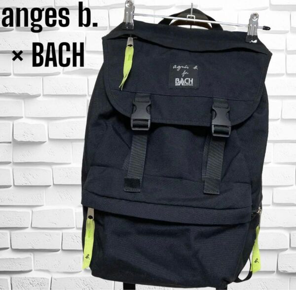 限定　anges b. × BACH リュック　バックパック　ブラック×ライム