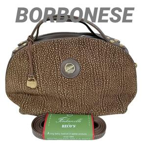 857 美品 ボルボネーゼ BORBONESE ハンドバッグ 2way