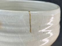 【福蔵】古萩焼 茶碗 色絵 染付 竹文 金継 茶道具 古い 時代品 径11cm_画像5