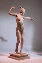 【福蔵】超超特大型 西洋美術 置物 美人 裸婦 ヌード 樹脂製 天使 少女 女神 女性 高53.7cm_画像2