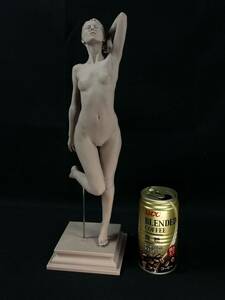 【福蔵】超特大型 西洋美術 置物 美人 裸婦 ヌード 樹脂製 天使 少女 女神 女性 高32.3cm