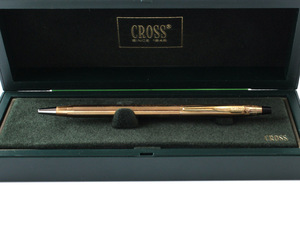 E17440 CROSS クロス ボールペン 1/20 10KT CAP BARREL ツイスト式 ゴールドカラー 筆記確認済み ケース付き