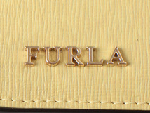 E17580 新品未使用 FURLA フルラ BABYLON バビロン 二つ折り 財布 レザー イエロー 黄 箱付き 本革 コンパクトウォレット_画像8