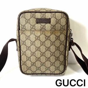 GUCCI ショルダーバッグ クロスボディ GGスプリーム × レザー