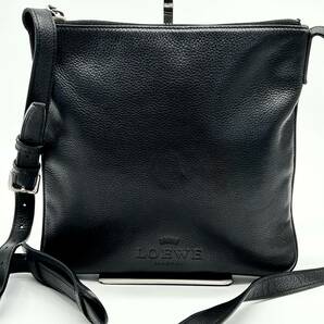 ●美品●LOEWE ロエベ ヘリテージ ショルダーバッグ メッセンジャーバッグ サコッシュ 鞄 かばん 本革 レザー 斜め掛け可 黒 ブラックの画像2