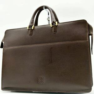 ●高級●LOEWE ロエベ ビジネスバッグ トートバッグ ブリーフケース 鞄 かばん アナグラム A4可 PC可 本革 レザー メンズ 茶 ブラウン