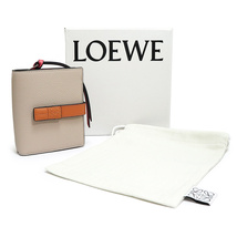 （新品・未使用品）ロエベ LOEWE コンパクト ジップ ウォレット 二つ折り財布 レザー バイカラー ベージュ ピンクオレンジ C660Z41X01 箱付_画像2