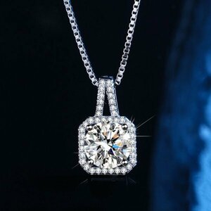 [2022 Natsu New/Factory -Specific Pentement/Little Stock/Free Dropping] Блестящее квадратное ожерелье Cut Diamond Cut Diamp