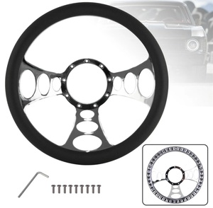 ⑤ビレットステアリング アメ車 純正互換 USDM クローム ハンドル 9H 14インチ バドニック レカラ スペシャリティーズ ボイド シボレー