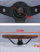 ⑥ディープコーン ウッドステアリング 13インチ クラシック 旧車 スタンス PCD70mm_画像4