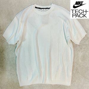 送料360円! 2XLサイズ 新品 NIKE TECH PACK Tシャツ 半袖 夏 カットソー テックパック サマー ニット 刺繍 ホワイト 白 トップス 正規品 3L