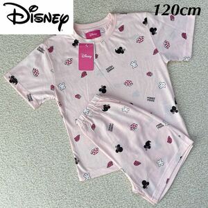 【送料無料】新品★Disney ミニーちゃん 半袖 Tシャツ ハーフパンツ 夏用 パジャマ ピンク キッズ 女の子 120cm