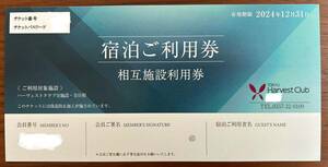 2枚 東急ハーヴェストクラブ相互施設利用券2024.12.31まで