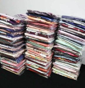 【京夢桜】付下げ正絹御着物１００枚まとめ売り★着付け裾模様着用趣味刺繍お稽古海外観光旅行ドレス★売り切り★RWK326