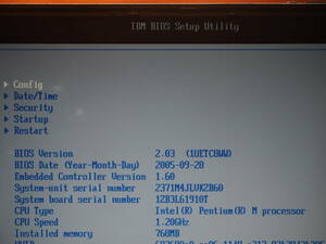 ☆☆IBM ThinkPad X40 2371-M4JLV『Pentium M 1.2GHz/RAM:768MB/HDD:なし』JUNK 動作品☆☆