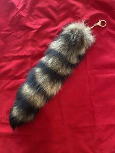 * free shipping * racoon sipo key holder ①* key chain ... America Lowrider hotrod Harley real fur lovely 