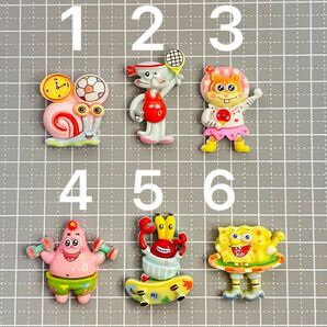 【1個40円】【即決18個】運動会ぼぶ3D デコパーツ　DIY アニマル　ハンドメイド　スポンジボブ