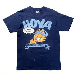 90s Garfield ガーフィールド プリントt Tシャツ tee カレッジ ジョージタウン大学 アメリカ製 usa old ビンテージ L ネイビー スヌーピー